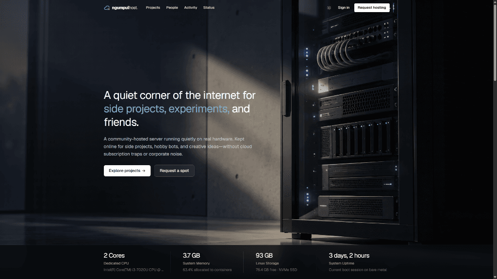 Ngumpul Host project interface